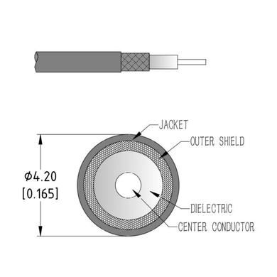 Product image for Semi-Flexible Cable 18 - 26.5 GHz - 3.5mm Straight Male Connector