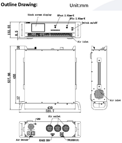 Product image for RF High Power Amplifier Systems 18 - 40 GHz 120VAC