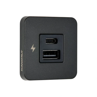 Scanstrut SC-TILE-10 USB-A & C Interior Charging Socket - Black Bezel