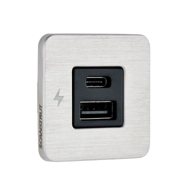 Scanstrut SC-TILE-11 USB-A & C Interior Charging Socket - Stainless Steel