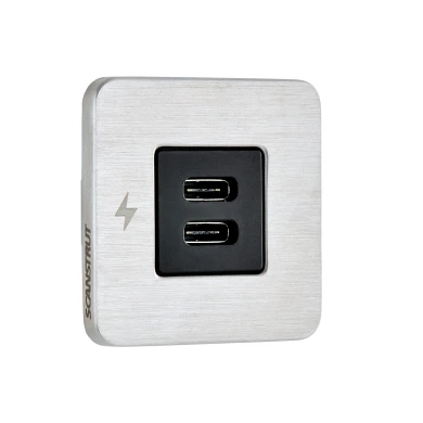 Scanstrut SC-TILE-21 Dual USB-C Interior Charging Socket - Stainless Steel
