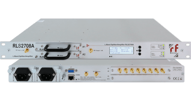 RF-Design RLS2708A / RLS2716A 1+1 redundant L-Band Line Amplifiers with internal 1:8 and 1:16 Splitter