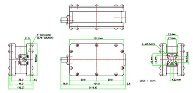 Product image for 9000X-4 Single Band Ka-Band EXT REF LNB
