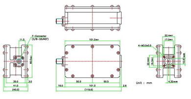 Product image for 9000 Dual-Band Ka-Band Ext REF LNB
