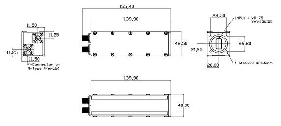 Norsat 1000 Series 1008DXF-1 Ku-Band Simultaneous-Band LNB