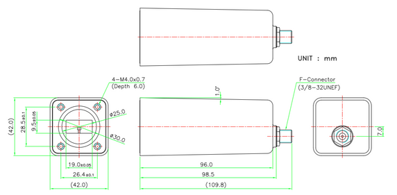 Product image for 1000 Ku-Band Single Band EXT REF LNB