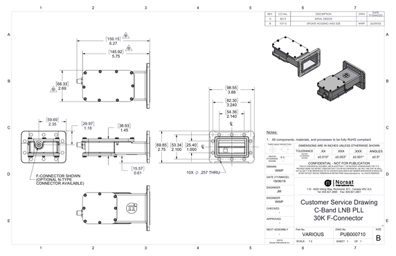Product image for 3000X C-Band Single Band PLL LNB