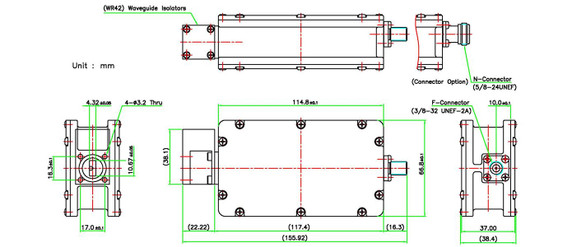 Product image for 9000X4 Ka-Band Quad Band EXT REF LNB