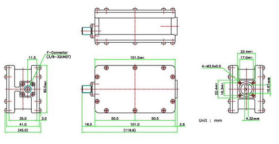 Product image for 9000 Dual-Band Ka-Band Ext REF LNB