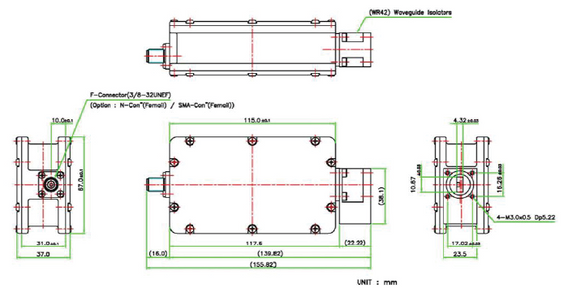 Product image for 9000 Five-Band Ka-Band Ext REF LNB