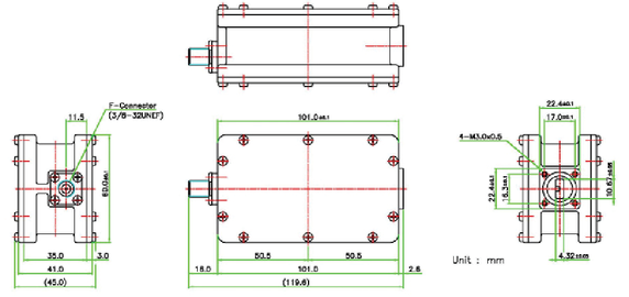 Product image for 9000XT Ka-Band Triple Band EXT REF LNB