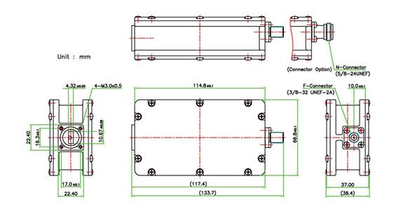 Product image for 9000 Ka-Band, Quad Band PLL LNB