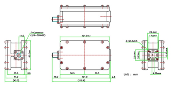 Norsat 9000 Series 9500HABF Ka-Band Dual-Band LNB