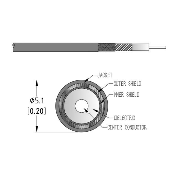 Product image for High Performance Phase Stable Flexible Cable 8 - 26.5 GHz - TNC Straight Male Connector