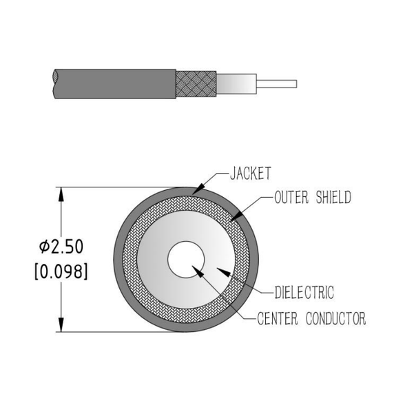 Product image for Semi-Flexible Cable 3 - 40 GHz - 2.92mm Straight Male Connector