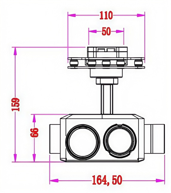 Product image for OPTIVIA 30x Optical Zoom + 800m Laser Fill Light Dual-Sensor Gimbal Camera