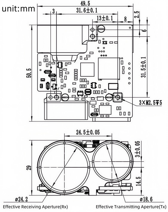 Product image for OPTIVIA 905 nm Laser Rangefinder LRFA3000CA
