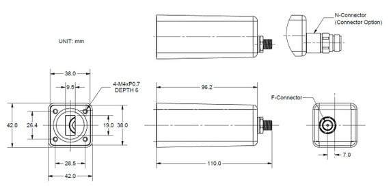 Product image for 1000 Ku-Band Single Band EXT REF LNB Paint Colour
