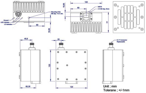 Product image for 16W Ku-Band BUC Fanned version