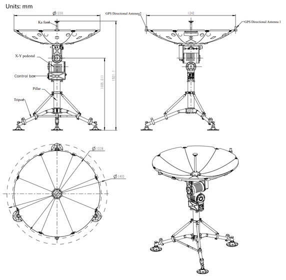 Product image for 1.2m Ku-Band Auto X/Y Flyaway Antenna