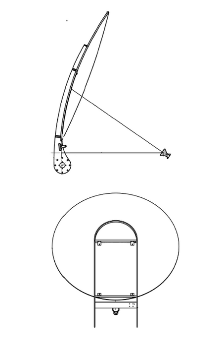 Product image for 30cm Ka-Band Antenna, One Dish Reflector, Feed, OMT