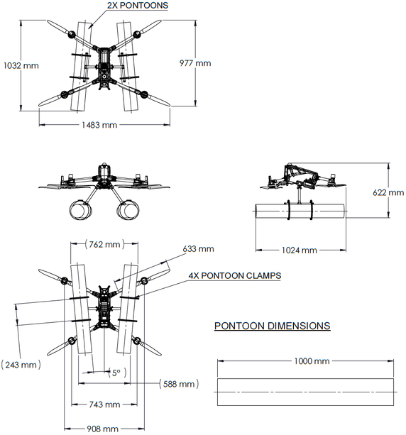 Product image for Pontoon Kit for Water Sampling Drone, Matrice 400