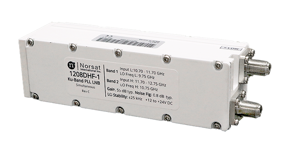 Image for 1000 Ku-Band Simultaneous Band PLL LNB (Low-Band Connector) - 1: L 10.7 - 11.7 GHz | H 11.7 - 12.75 GHz / 2: ±25 kHz / F: 75 Ohm