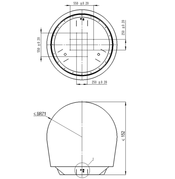 Product image for 1.0m X-Band Maritime Antenna - RAL 7001