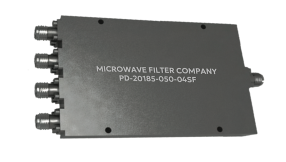 Microwave Filter Company PD-20185-050-04SF Power Divider, 4 Port, 2-18.5 GHz, SMA Female