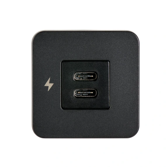 Scanstrut SC-TILE-20 TILE - USB-C / USB-C Interiors Charging Socket 12/24V - Black Bezel