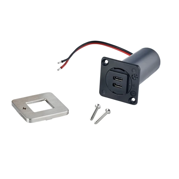 Scanstrut SC-TILE-21 Dual USB-C Interior Charging Socket - Stainless Steel