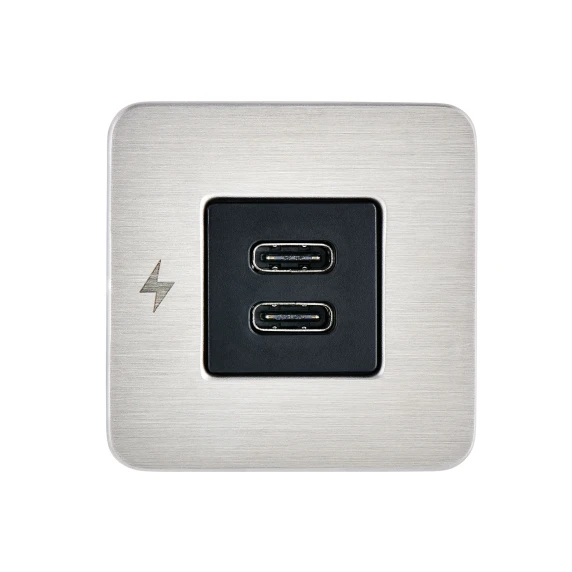 Scanstrut SC-TILE-21 Dual USB-C Interior Charging Socket - Stainless Steel
