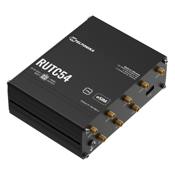 Teltonika Networks 15400007 RUTC54 5G EDGE Router with Global Telit module, 5G NSA / SA