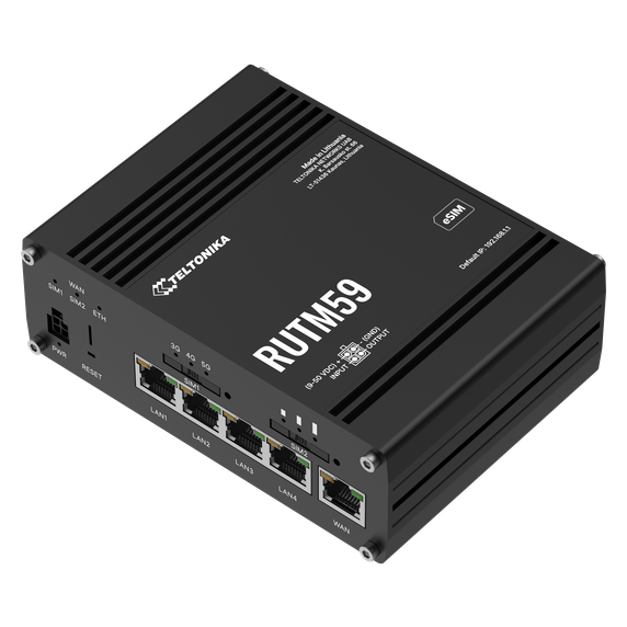 Teltonika Networks 14758043 RUTM59 / Standard package with US PSU, No WI-FI, 5G