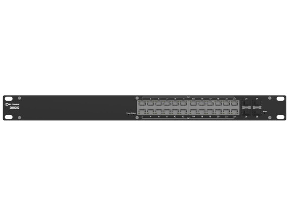 Teltonika Networks 15196621 SWM282 L2+ Managed Switch, 19 Rack, PoE, 24xGbE, 4xSFP