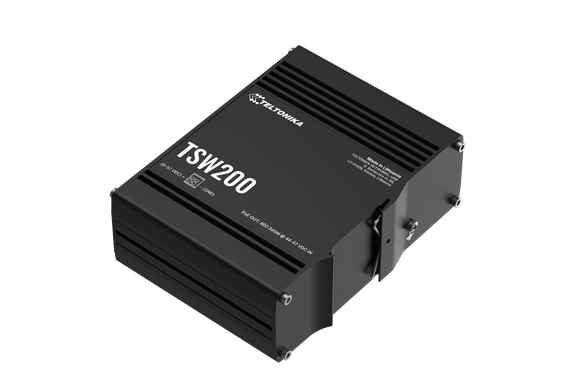 Teltonika Networks 14758028 TSW200 PoE+ Switch 8 GbE, 2 SFP ports, Includes PSU