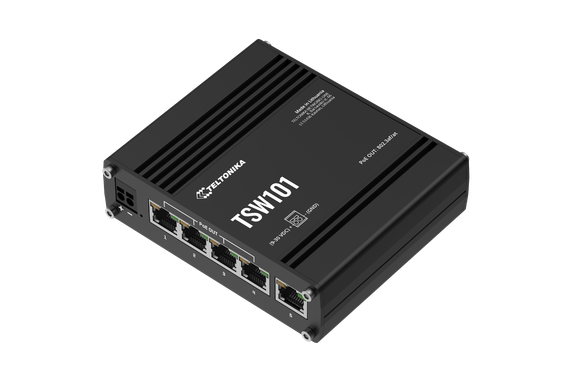Teltonika Networks 14758052 TSW101 PoE+ Automotive Switch 5 GbE ports