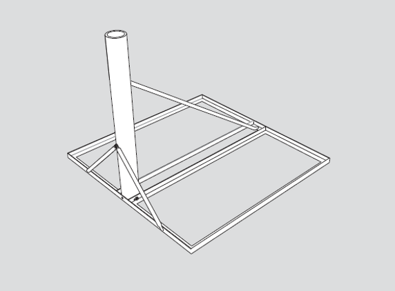 Global Skyware 611617401/611617402 Non-Penetrating Roof Mount for 75cm, 84Ecm, 90cm and 1m Antenna Systems