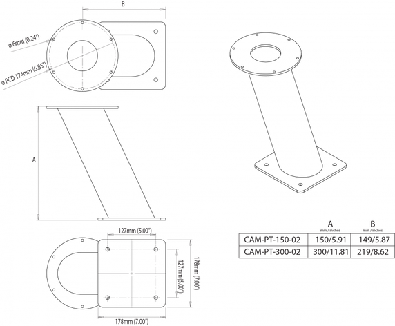 CAM-PT-300-02 Camera PowerTower 300mm / 12"