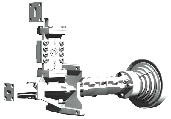 Global Invacom Ka Band Circularly Polarized Receiver Transmitter (Rx/Tx) Feed Assembly