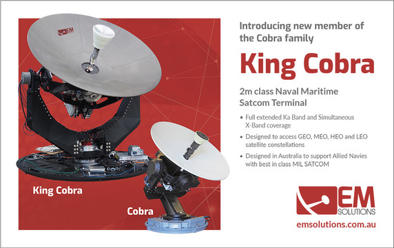 Em Solutions King Cobra 2m class Naval Maritime Satcom Terminal