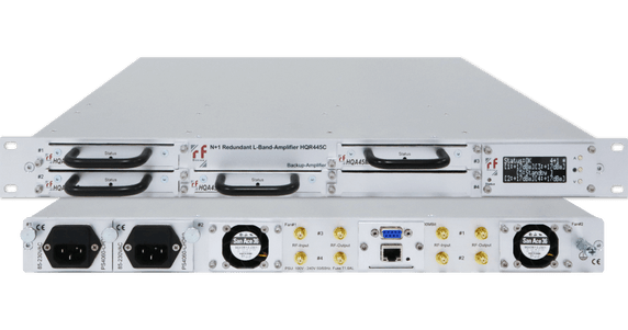 RF-Design HQR445C N+1 redundant L-Band Line Amplifier, 1+1 to 4+1 (variable gain 0 to 40dB)