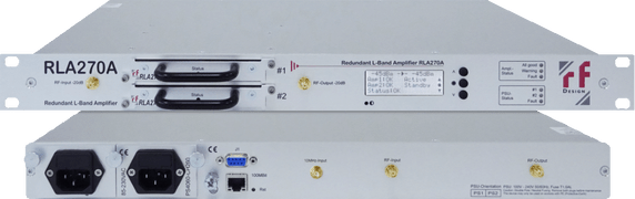 RF-Design RLA270A 1+1 redundant L-Band Line Amplifier (0 to 26dB gain)