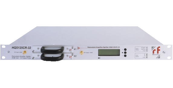 RF-Design HQS125CR-32 1+1 redundant L-Band Line Amplifiers with splitter (max. 1:32)