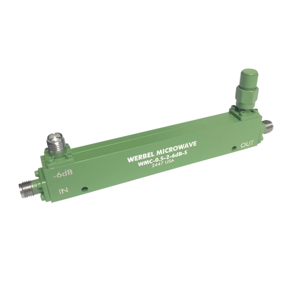 WERBEL MICROWAVE WMC-0.5-2-6dB-S Directional Coupler, 0.5-2GHz, 6dB, SMA Female