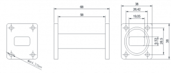 WG17 / WR75 / R120 Ku-band Waveguide Filter