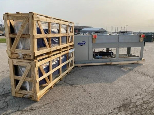 New 15 hp Krack outdoor condensing unit with medium profile cooler evaporators