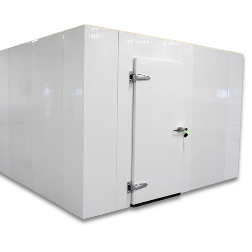 White walk-in cooler unit front right view