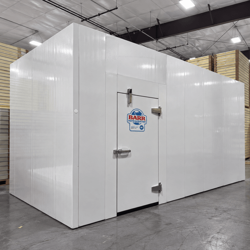 White walk-in cooler unit  front view