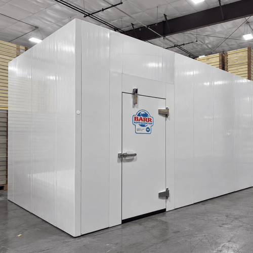 White walk-in cooler unit
